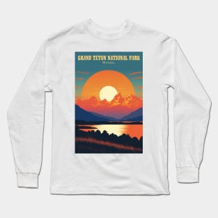 Grand Teton National Park  Travel Poster Long Sleeve T-Shirt